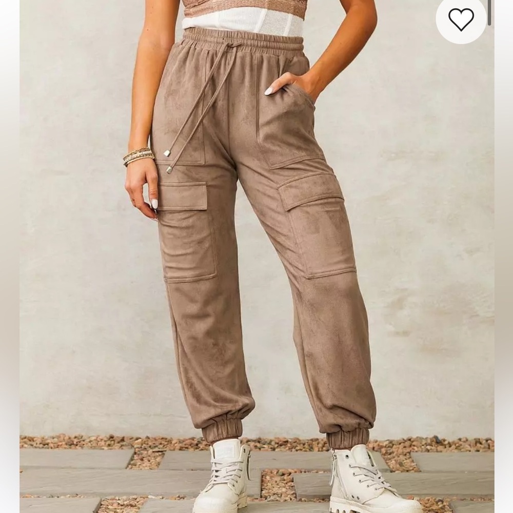 HYFVE faux suede cargo jogger pants